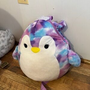 Squishmallows Tie-Dye Penguin Plush Backpack